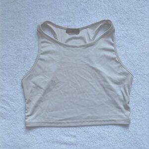 Cream Tank Top Scoop Neck NEVER WORN Large Plain Crop Tank Top